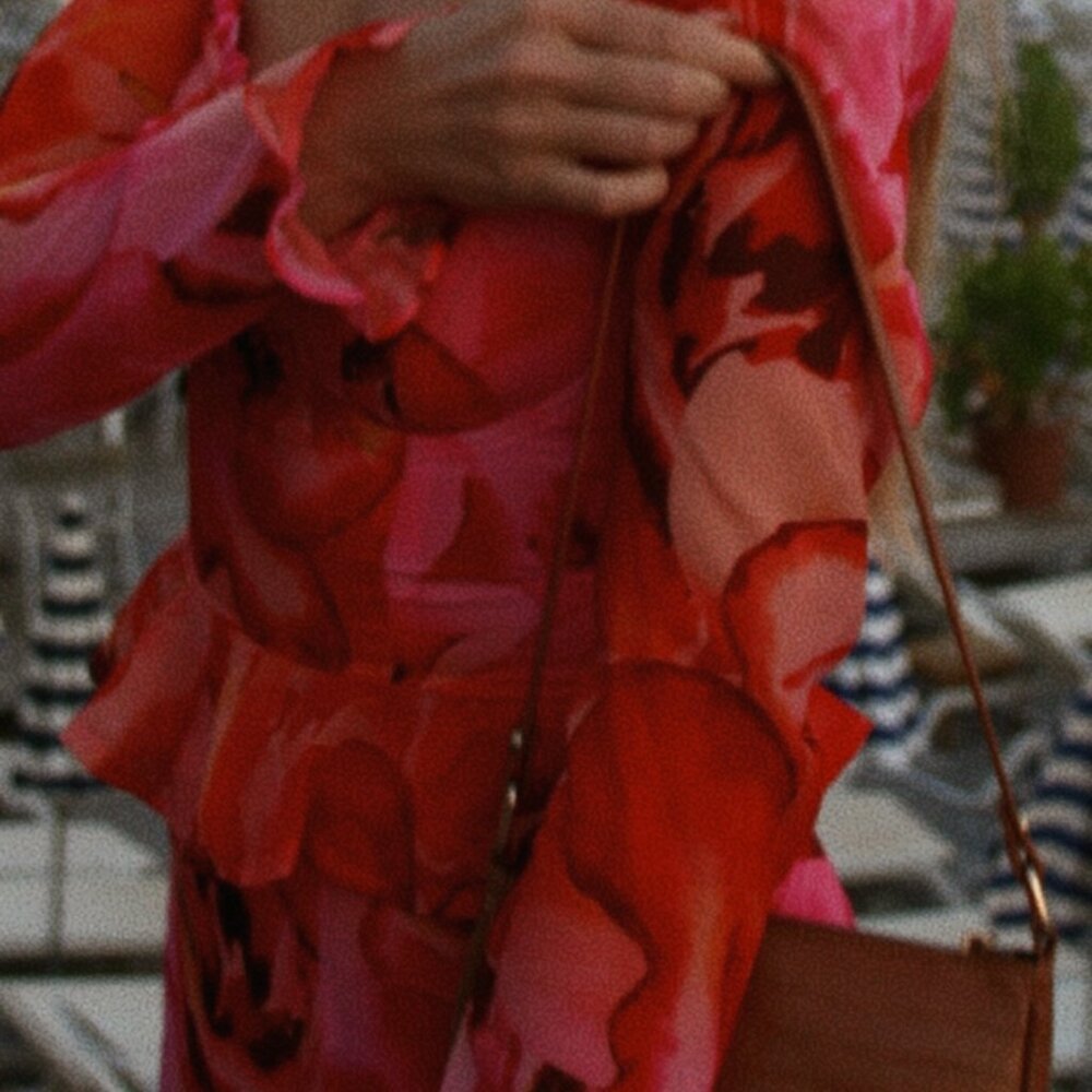 Summer Hot Pink Multi Floral Print Long Sleeve Top + Skirt
